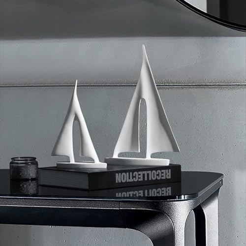 Modern Home Decor Sculpture 2 Pack Abstract Sailboat Statue
