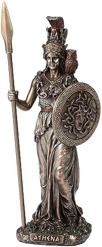Veronese Design Athena Resin Sculpture Cold Cast Bronze Finish