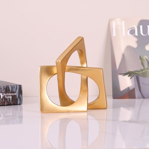 Modern Geometric Sculpture Gold Knot Statue Decor