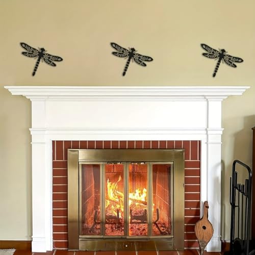 3Pcs Set Metal Dragonfly Wall Art Decor