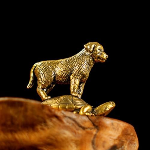 CHOVY Retro TurtleTop Pup Statue - Solid Brass Desk Decor
