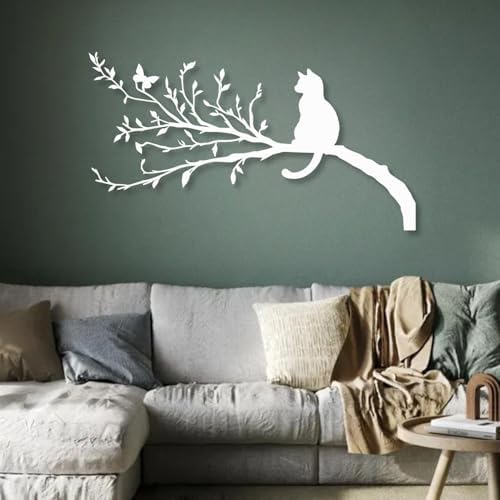 Huefoam Cat Metal Wall Art Decor Sculpture