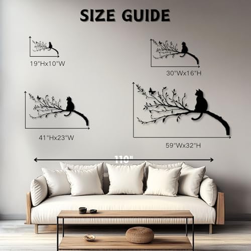 Huefoam Cat Metal Wall Art Decor Sculpture