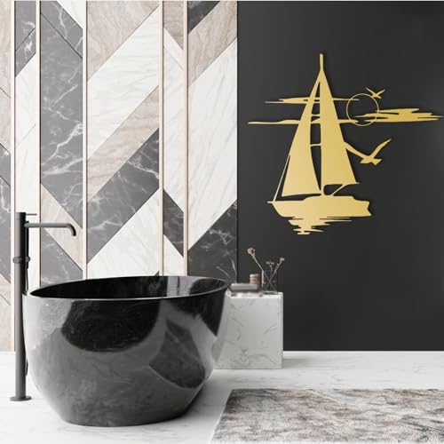 Sailboat Metal Wall Art - Nautical Decor Silver