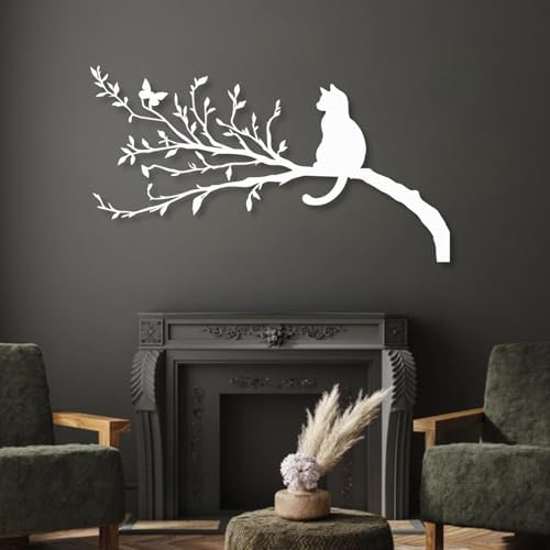 Huefoam Cat Metal Wall Art Decor Sculpture