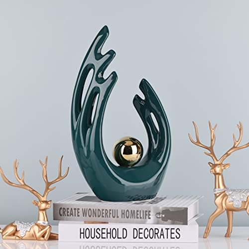 12 Inch Teal Gold Aesthetic Room Decor Sculpture