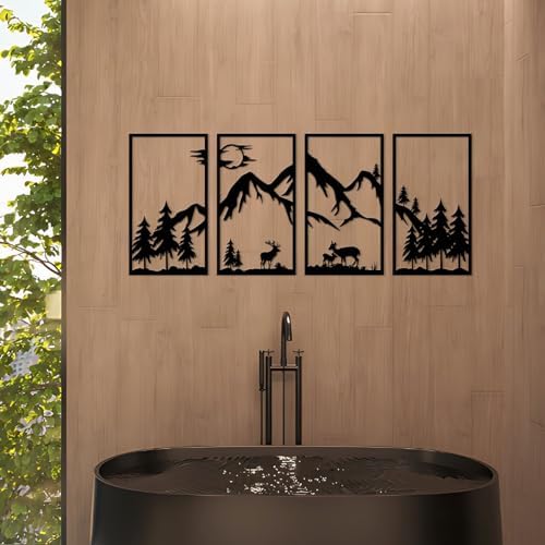 DUOOLN 4 Pcs Mountain Scene Metal Wall Decor 1