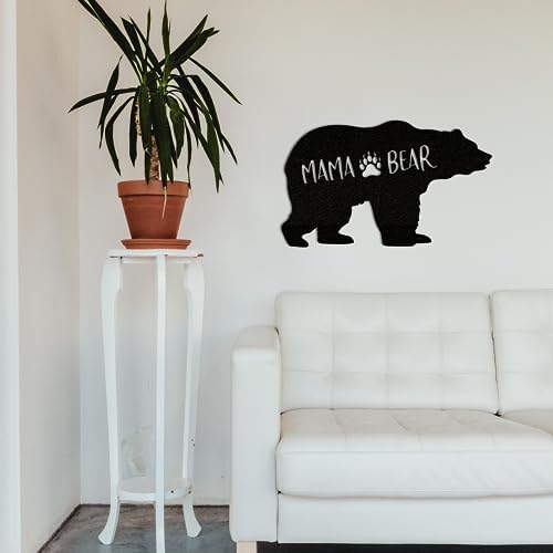 Mama Bear Metal Wall Art 19 In x 11 4 In Black