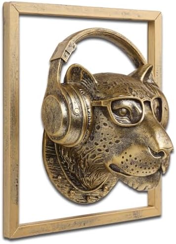 JJALIGHTS Exquisite Resin Leopard Wall Sculpture