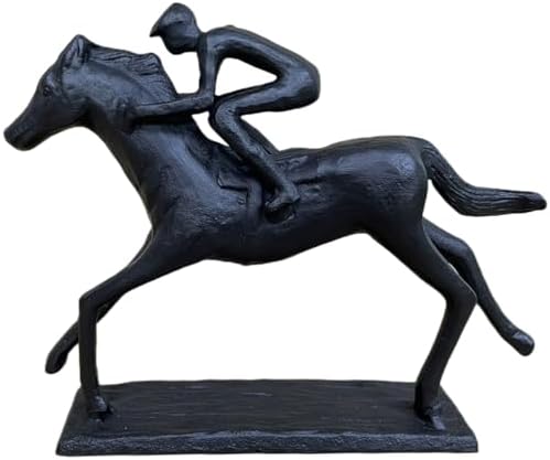Iron Statue Riding Horse Sculpture Home Decor