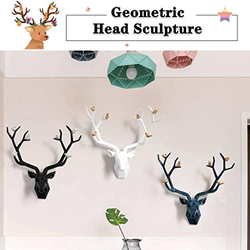 Geometric Deer Head Wall Art with Detachable Antlers