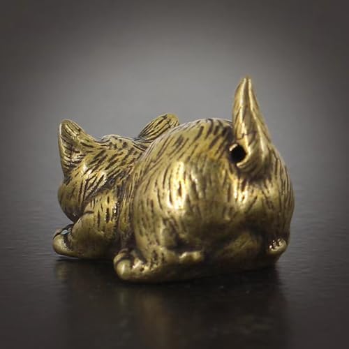 Stylish Brass Cat Statue Home Office Decor