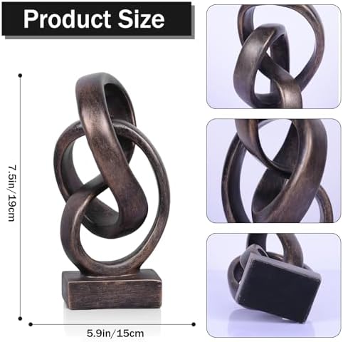 Abstract Bronze Rope Knot Sculpture for Modern Home Decor
