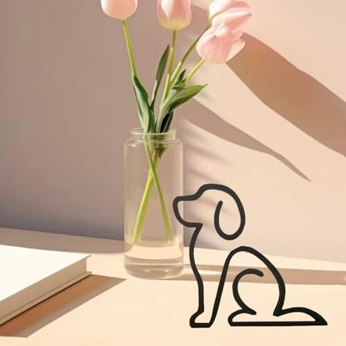 Modern Metal Cat Wall Sculpture Black Minimalist Decor