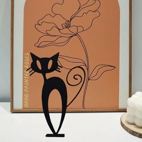 Modern Metal Art Cat Wall Sculpture
