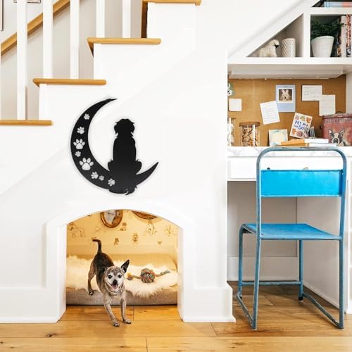 12 Inch Black Metal Dog Wall Art Decor
