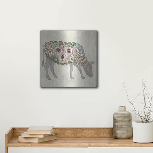 Annabelle the Cow Metal Wall Art 12x12