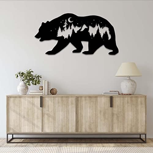 METAPLEX Bear Wall Art - 14 x 26 Black Aluminum Composite Sculpture