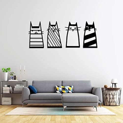 GoneNow Black Wooden Cats Wall Decor