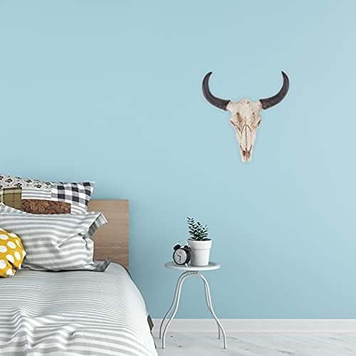 SEWACC Cow Skull Wall Decor Halloween Resin Sculpture