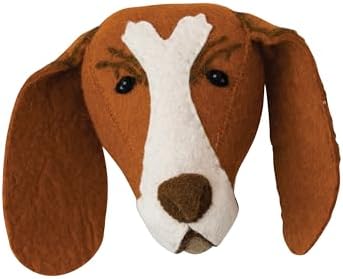 Creative Co Op Handmade Wool Felt Dog Head Wall Hanging