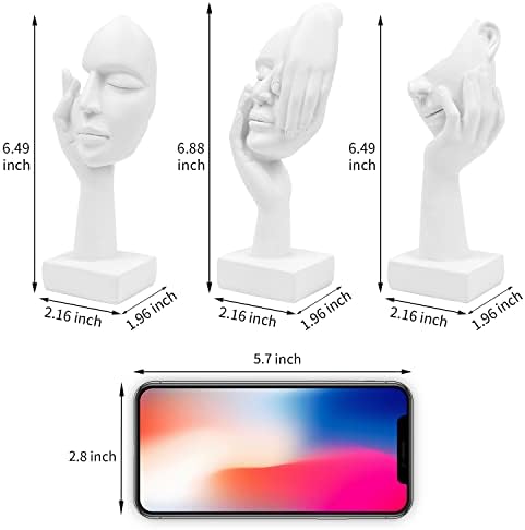 3 Pcs Thinker Statue Modern Home Resin Sculptures Collectible Decor