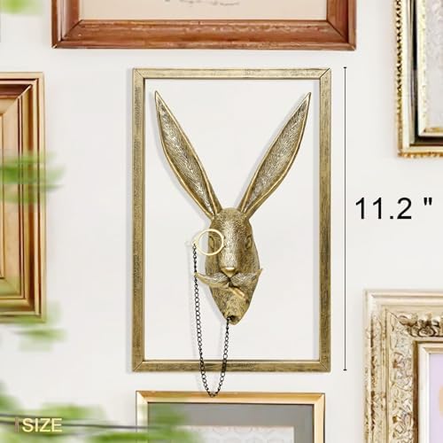 Newinhome Rabbit Wall Sculpture Resin Decor