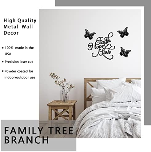 Moxweyeni Faith Hope Love 4 Piece Metal Wall Decor