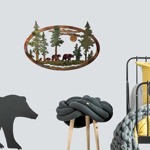 Hicarer Metal Bear Wall Art Rustic Decor 1575 Inch