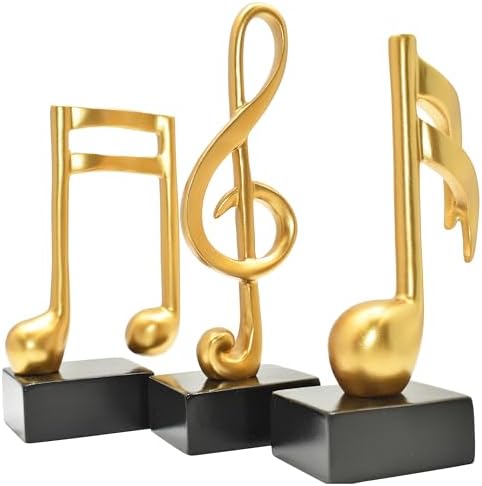 Musical Notes Decor Statues Treble Clef Gold Resin