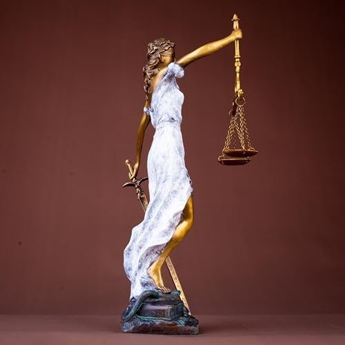 Lady Justice 11 Inch Bronze Statue Sculpture White