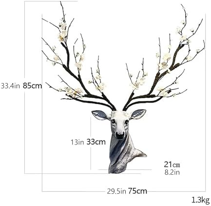 Faux Deer Head Wall Decor Large Rustic Sculpture