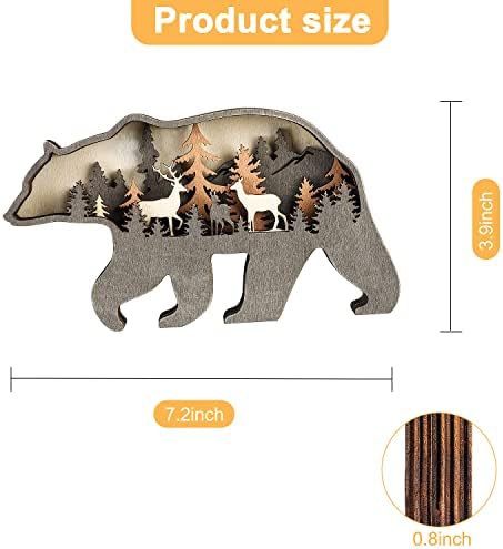 Laozai Wooden Forest Animals Bear Wall Art Decor