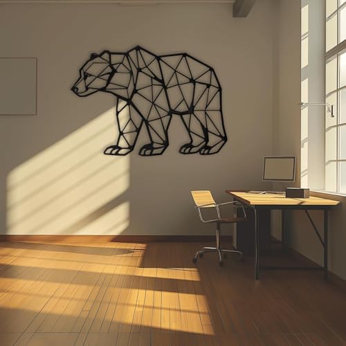 XXQ Metal Wall Art Geometric Bear 48x32