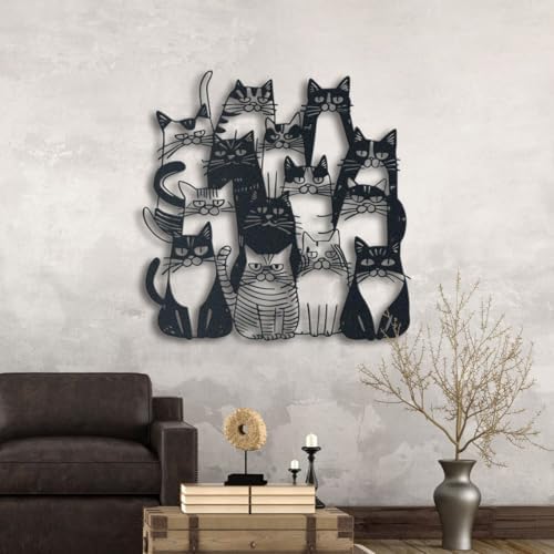 KT Wall Art Funny Cats Metal Wall Decor