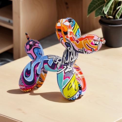 Vibrant Resin Balloon Dog Sculpture for Home Decor
