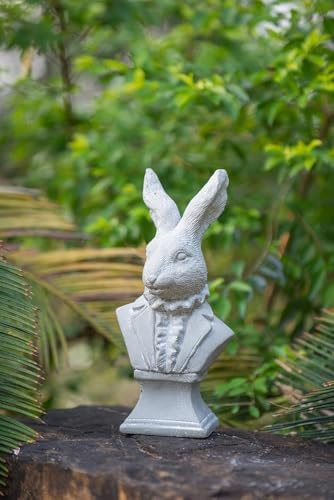 Cement Rabbit Sculpture 11-Inch Garden Decor