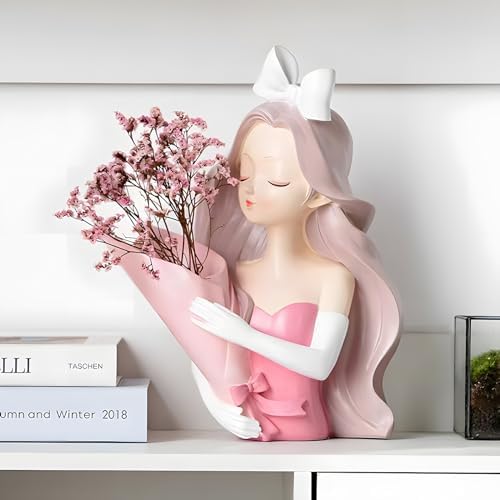 Romantic Girl Statue Vase Home Decor
