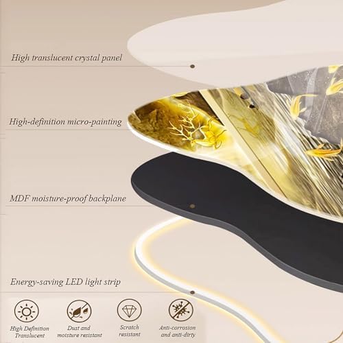 3D Landscape Metal Wall Art with LED Light