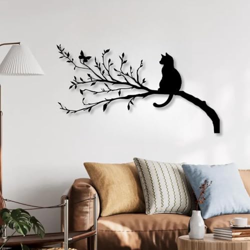 Huefoam Cat Metal Wall Art Decor Sculpture