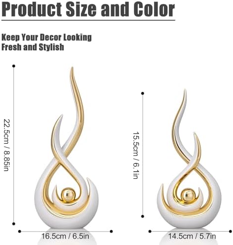 Modern Abstract Art Ceramic Flame Statue Decor