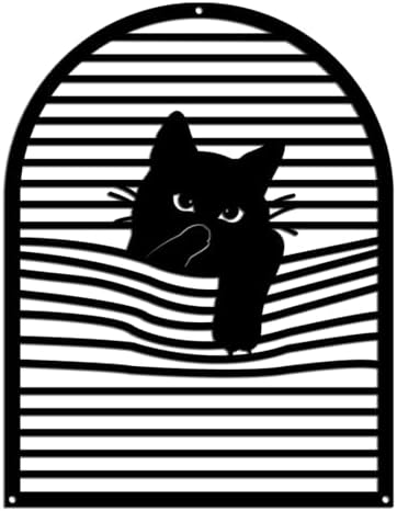 Pinetree Art Black Cat Wall Sculpture Bathroom Decor