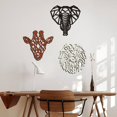 CAKIROTS 3 Piece Safari Animal Wall Sculptures