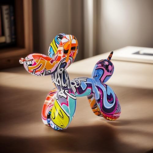 Vibrant Resin Balloon Dog Sculpture for Home Decor