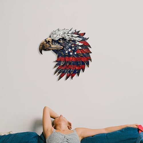 American Flag Eagle Metal Wall Art 20 Inch Patriotic Decoration