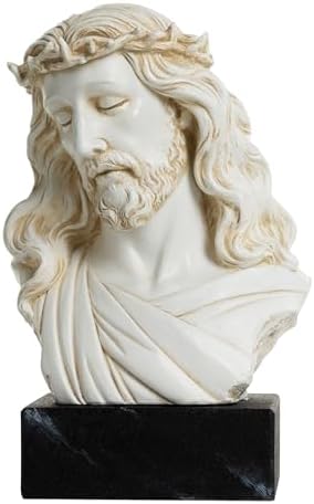 85 Inch Jesus Bust Statue - Hand Painted Resin Religious Decor