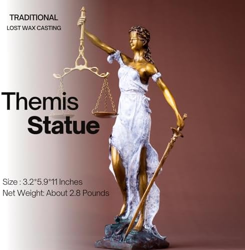 Lady Justice 11 Inch Bronze Statue Sculpture White