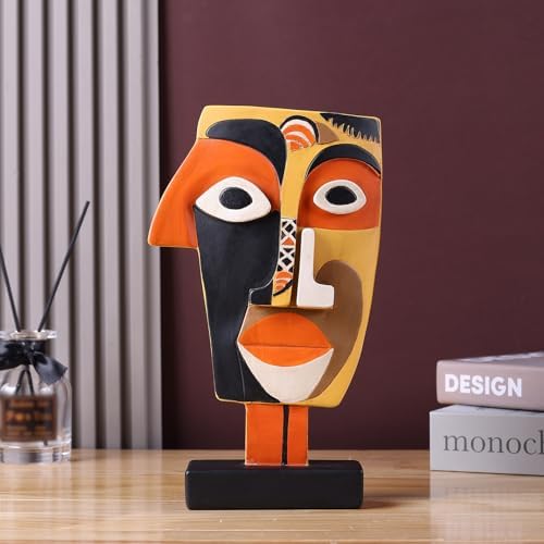 Orenm Resin Mask Sculptures Set of 3 Modern African Decor