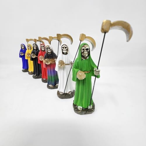 GAIBIJA Santa Muerte Statues 4 Inch Set of 7