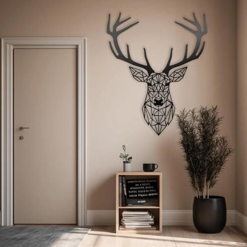 XXQ Geometric Deer Wall Art Metal Decor 19x19